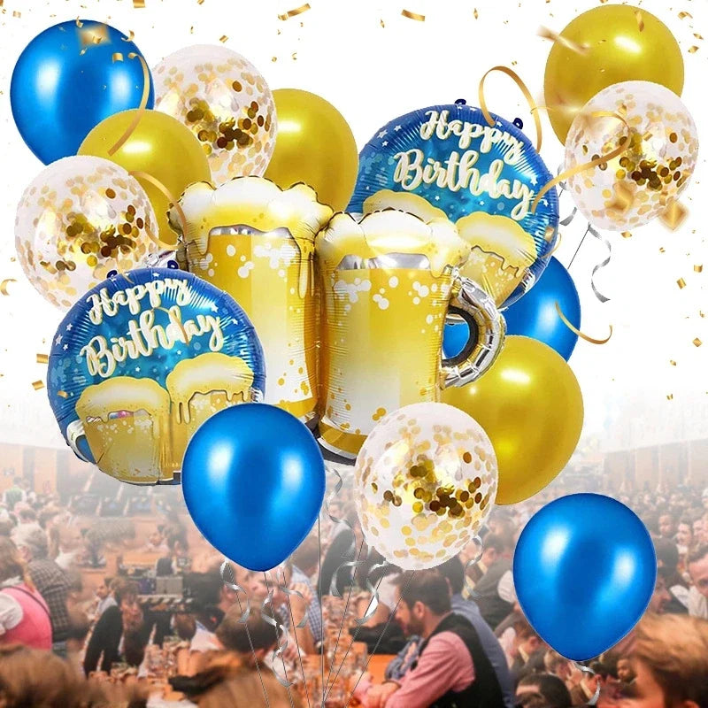 Ballonsæt i ølkrus-design (16 dele) – ProstBallon Oktoberfest 2025