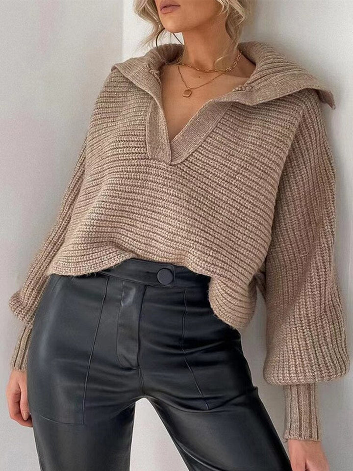 Knitted V-neck Sweater - Isolde