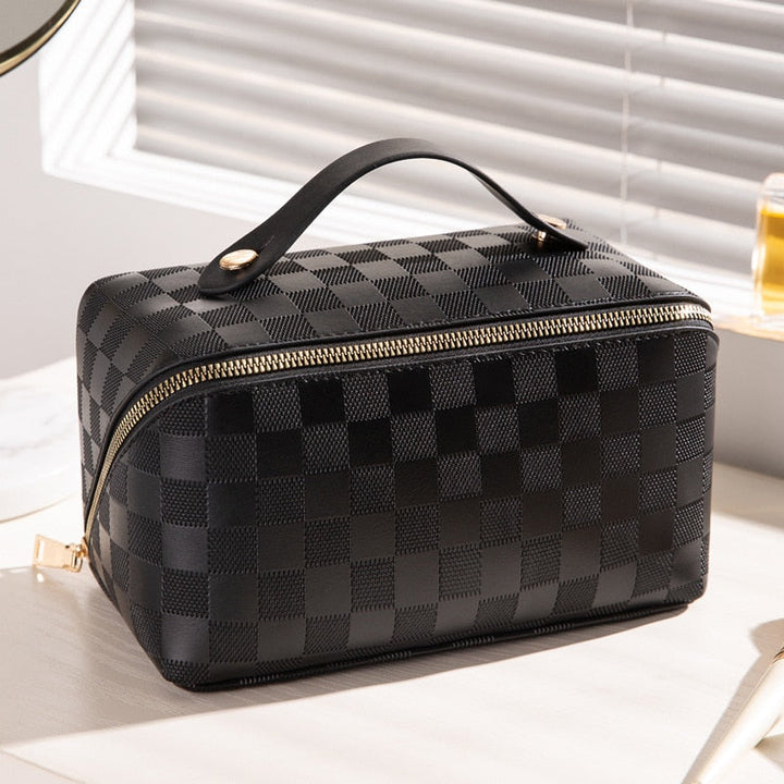 Cosmetic Bag made of PU Leather with Compartments – LuxeCarry