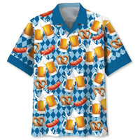 Hawaiian Shirt with Beer & Pretzel Pattern – Party Mood Oktoberfest 2025