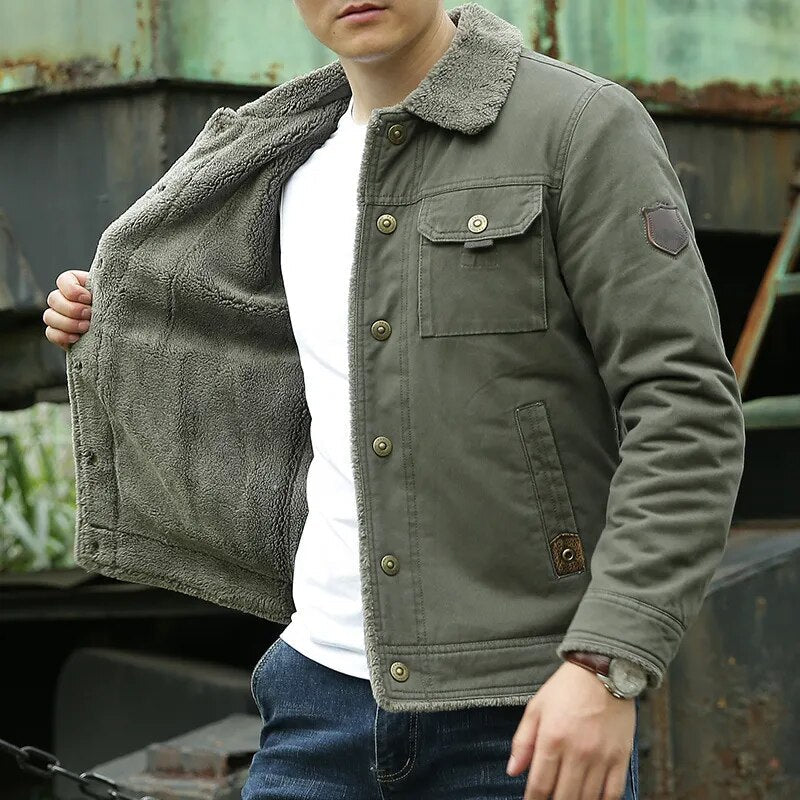 Cool men's jacket with fur collar – Lars