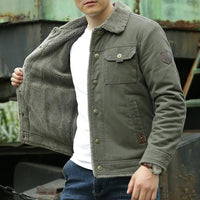 Cool men's jacket with fur collar – Lars