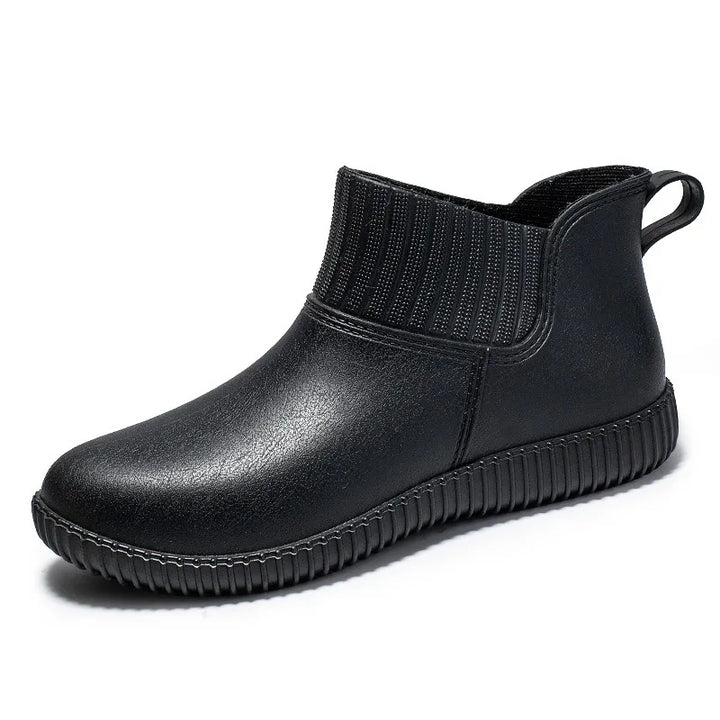 Botines de lluvia para mujer impermeables con caña de punto y suela antideslizante – Liora
