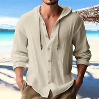 Camisa con capucha de lino transpirable y ligera para hombre – Malik