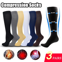 3 Pairs of Knee-High Compression Socks - FitSupport