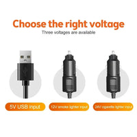 360° verstellbarer 3-Kopf-Autolüfter USB/12V/24V – AirFlow