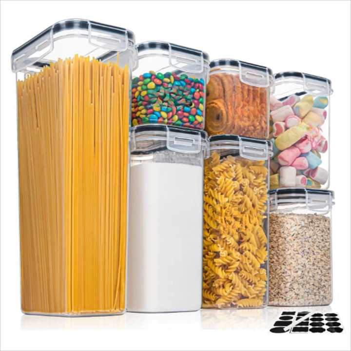 Kitchen Food Storage Container Set 7 Pieces BPA-Free Airtight with Labels – StoreMate