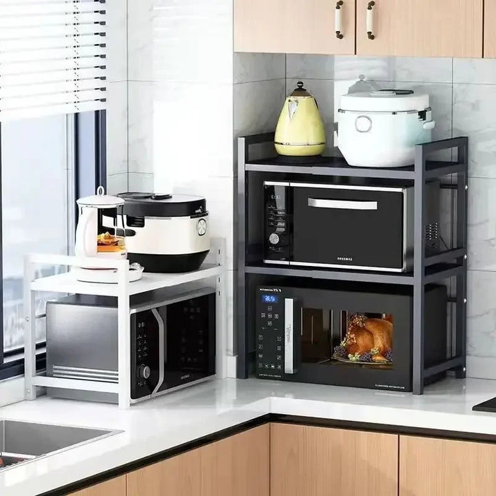 Kitchen shelf made of carbon steel with extendable double layer – Milo
