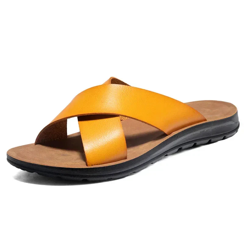 Italienische Herren-Leder-Pantoletten – Lorenzo