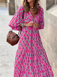 Printed maxi dress with waist band – Aurelia