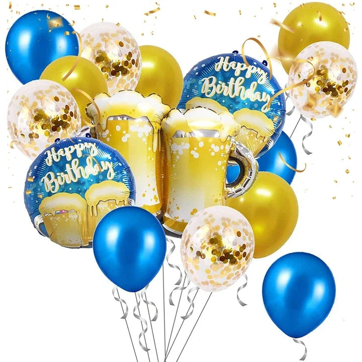 Ballonsæt i ølkrus-design (16 dele) – ProstBallon Oktoberfest 2025