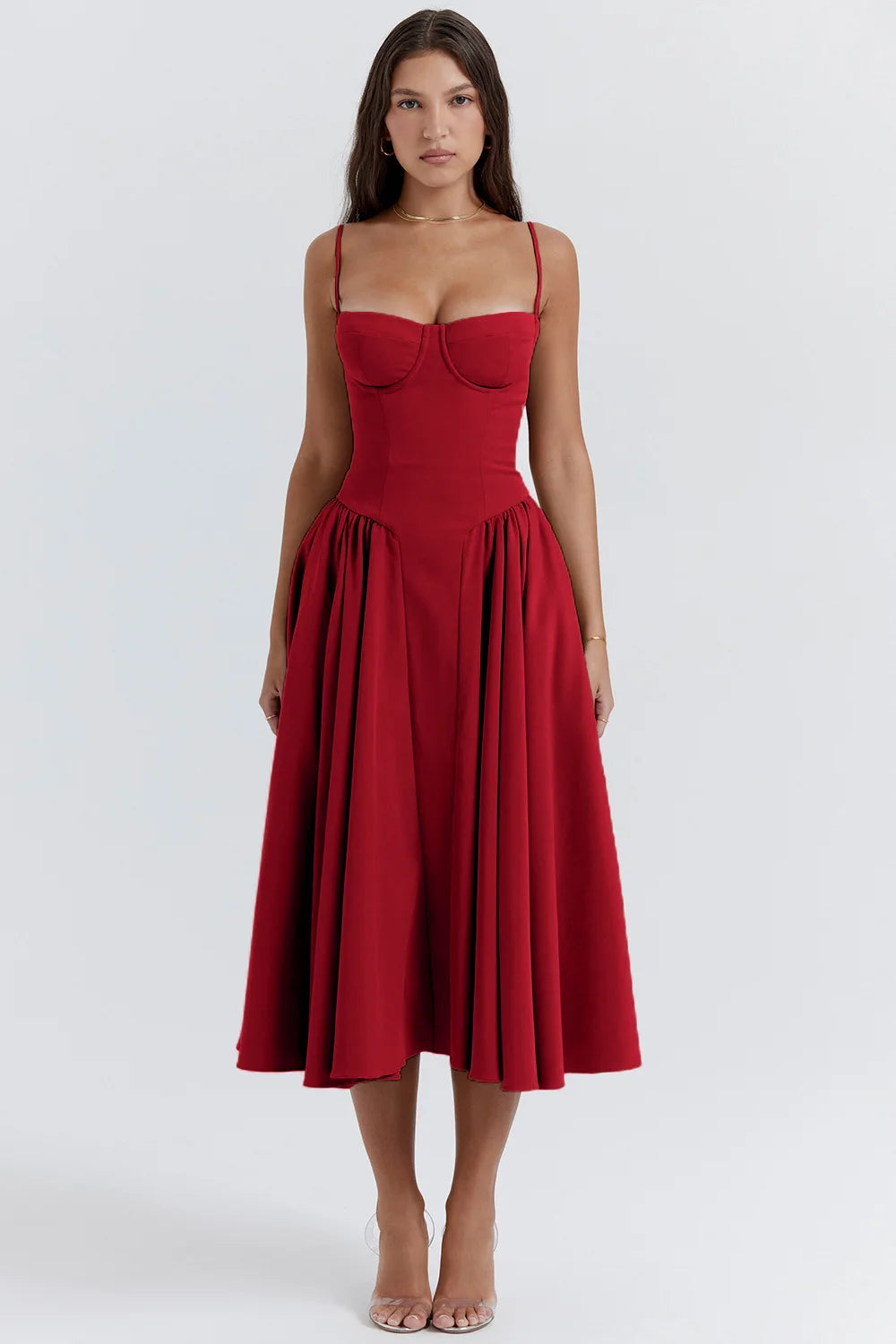 Summer dress with sweetheart neckline – Elvira