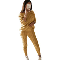 Women's Knitted Tracksuit Two-Piece Set for Autumn & Winter – Isaline