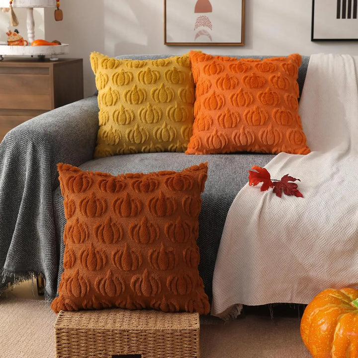 Weiche Kissenhülle aus Kunstfell für Herbstdekor – RusticCozy