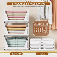 5er-Pack stapelbare faltbare Kleiderschrank-Aufbewahrungsboxen – Liora