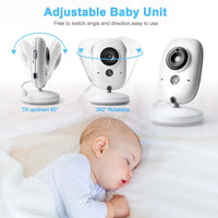 3,5-Zoll Video-Babyphone mit Nachtsicht, Temperaturanzeige und Gegensprechanlage