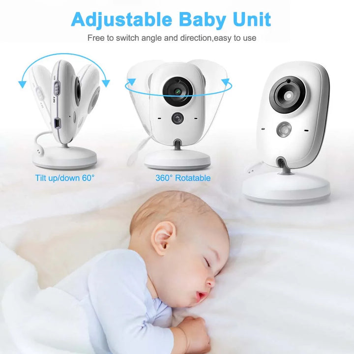 3,5-Zoll Video-Babyphone mit Nachtsicht, Temperaturanzeige und Gegensprechanlage