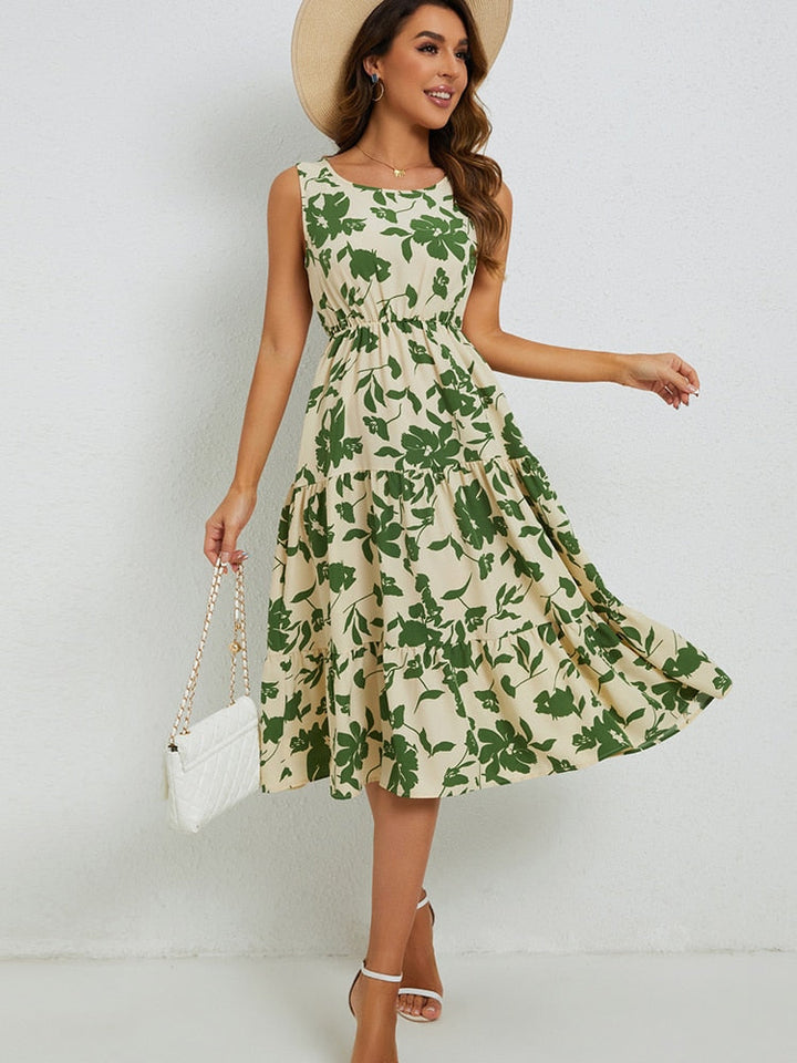 Summer Midi Dress with Floral Print – Fenna