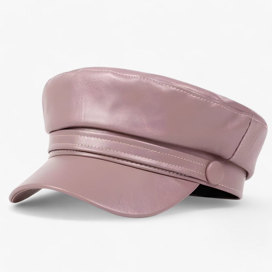 Octagonal Women's Newsboy Cap made of PU Leather – Valence