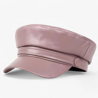 Octagonal Women's Newsboy Cap made of PU Leather – Valence