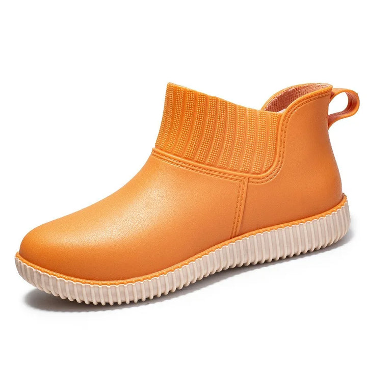 Botines de lluvia para mujer impermeables con caña de punto y suela antideslizante – Liora