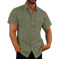 Men's Short-Sleeve Shirt with Chest Pockets and Kent Collar – Lennard