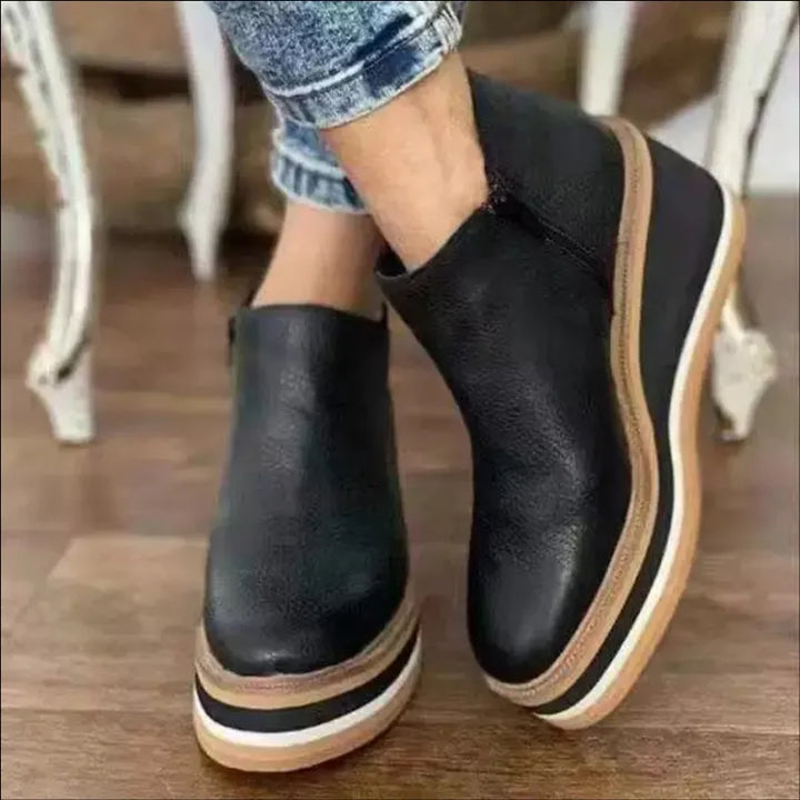 Stylish Autumn Wedge Heel Boots – Mila