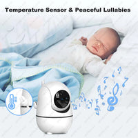 5-tommer HD video babyalarm med kamera, PTZ-zoom og nattesyn