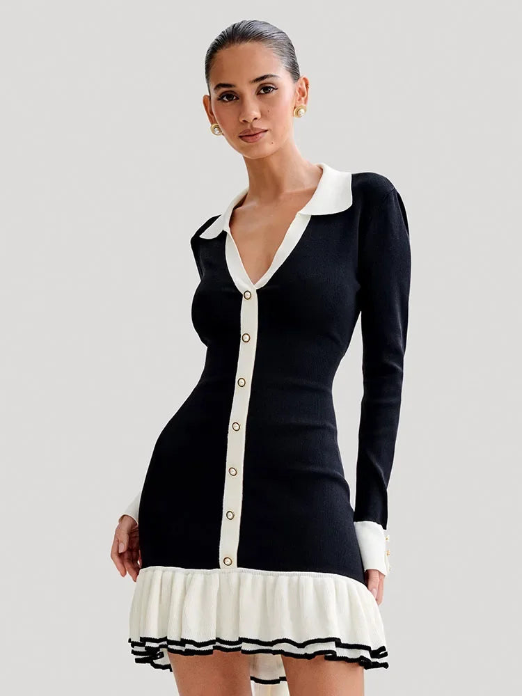 Knitted mini dress with back cutout and bandage design – Amira