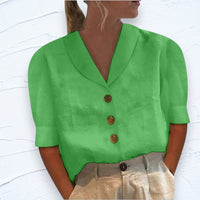 Stylish women's blouse with collar and buttons - Vivienne