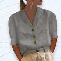 Stylish women's blouse with collar and buttons - Vivienne