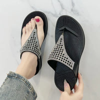 Comfortable women's platform slippers with rhinestones – Geneva