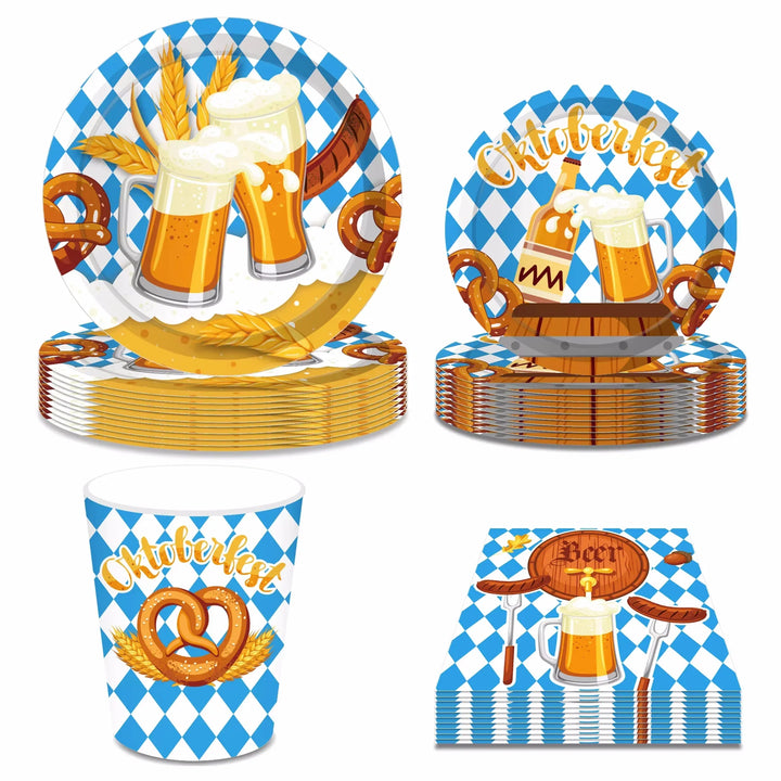 Engangsfestservise sett i Oktoberfest-design – WeizenFreude Oktoberfest 2025
