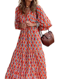 Printed maxi dress with waist band – Aurelia