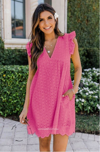 Trendy Sommer-Minikleid mit Volantärmeln – Elina