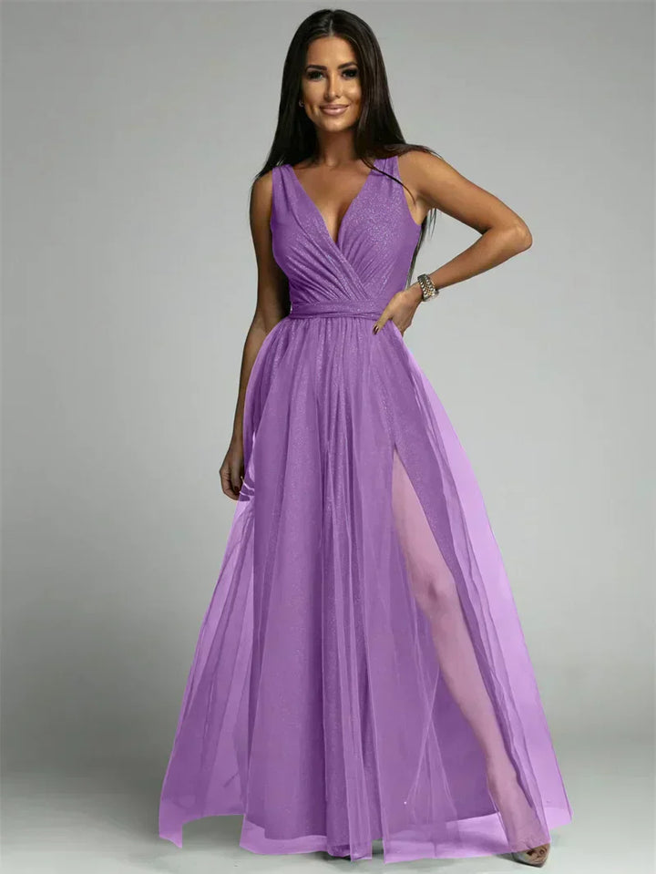 Stylish V-Neck Dress - Mindy