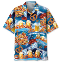Hawaiian Shirt with Beer & Pretzel Pattern – Party Mood Oktoberfest 2025