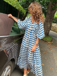 Printed maxi dress with waist band – Aurelia