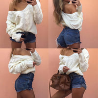 Women's Oversize Knit Sweater with Long Sleeves – Thalia