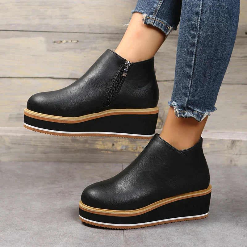 Stylish Autumn Wedge Heel Boots – Mila