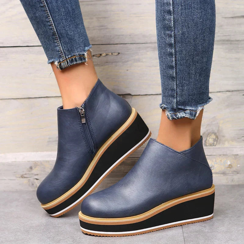 Stylish Autumn Wedge Heel Boots – Mila