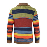 Men's Knit Cardigan with Colourblock and Geometric Pattern – Leandro