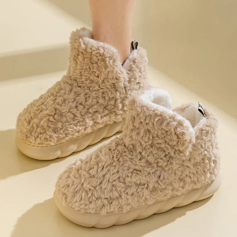 Warm women's slippers made of cotton & plush – CozySteps