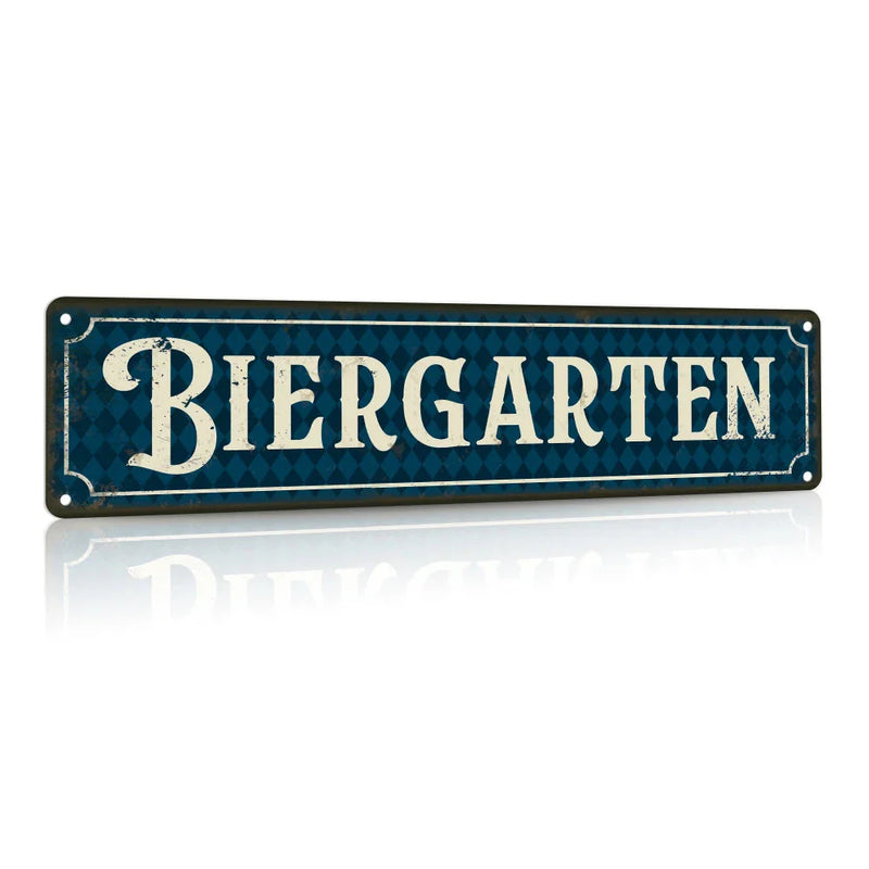Vintage Metallschild – BiergartenTor Oktoberfest 2025