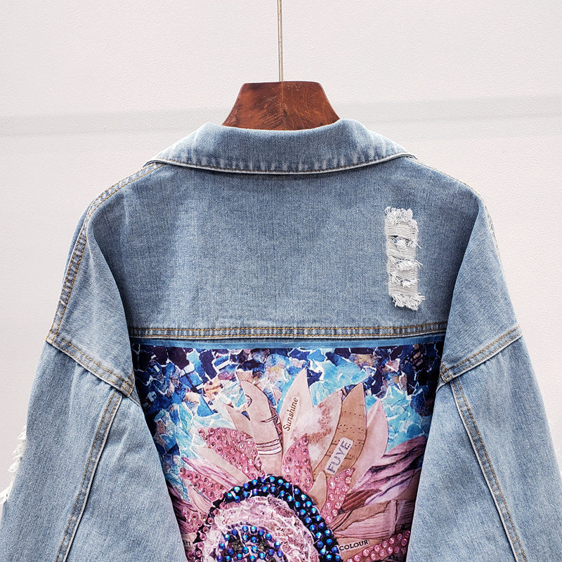 Oversized dame jeansjakke - Lynn