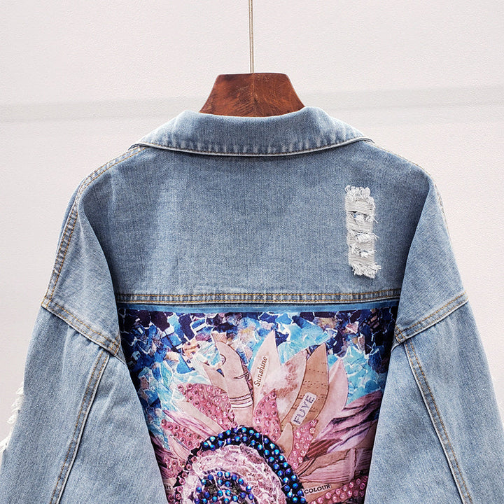 Oversized dame jeansjakke - Lynn