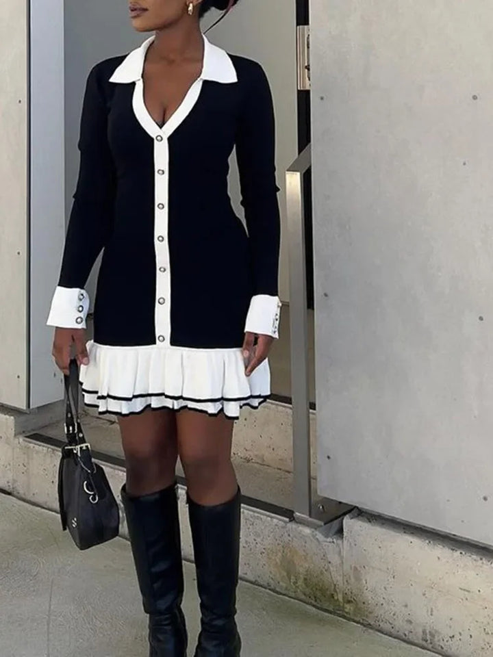 Knitted mini dress with back cutout and bandage design – Amira
