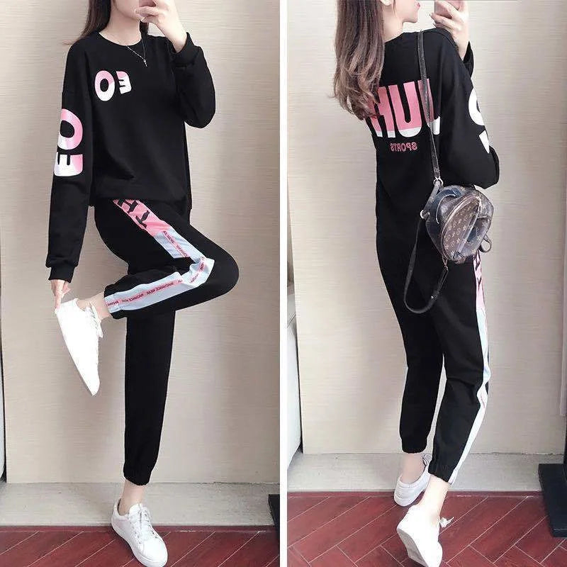 Damen Trainingsanzug Zweiteilige Set mit Sweater und Hose – Leona