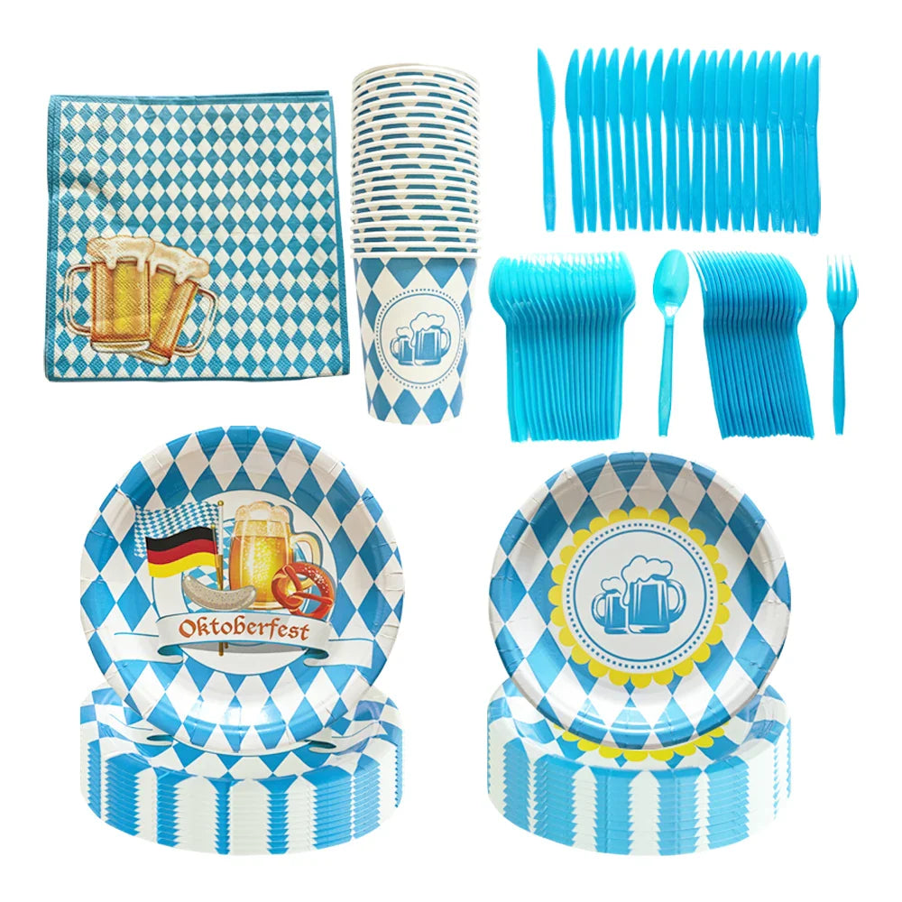 Set de vajilla desechable para fiesta con diseño Oktoberfest – Paquete Prost Oktoberfest 2025