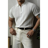 Slim fit herrepoloshirt med glidelås – Fabrizio